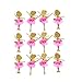 GenericJINCHENG AMZTM Gold Glitter Ballerina Dancing Girl Cupcake Toppers, Wedding Bridal Shower Birthday Party Decoration Cake Topper 12PCS (Dancing Girl)