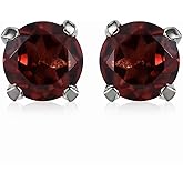 Birthstone Stud Earrings for Women 925 Sterling Silver Gemstone Jewelry Anniversary Birthday Christmas Gifts for Women