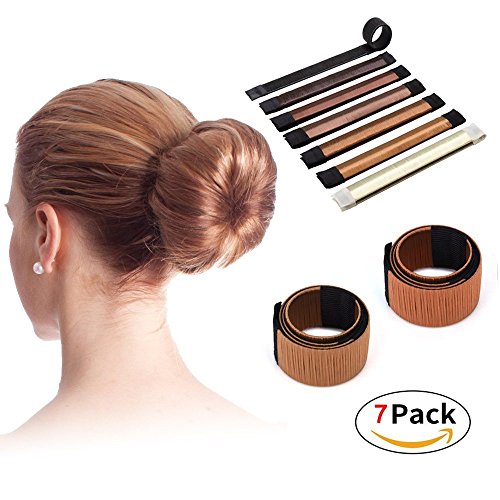 Hair Bun Maker 7 Pcs Brown Easy Making Natural Look Firmly Hold
