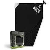 Aiming Fluid Golf Magnetic 3-Stage Cleaning System Golf Towel - Microfiber Rag with Magnet for Golfcart Bags for Men and Women Golfers Accessories (Black, 16" x 24" Stubby)