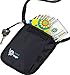 Travel Wallet RFID Safe Pouch - As Neck Stash Or Hidden Waist Belt Stash (Black)