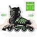 2pm Sports Brice Adjustable Inline Skates, Featuring Light Up LED Wheels, Fun Flashing Roller Skates for Boys Kids and Youth - Green M