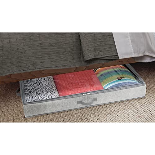 mDesign Soft Fabric Under Bed Storage Organizer Holder Bag for Clothing