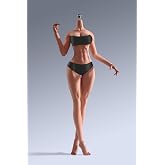 Fremego 1/6 Scale Female Body,Super Flexible Seamless Strong Muscler Figure 12inch Large Bust Suntan Skin Makeup Version Body with Detachable Feet Collection
