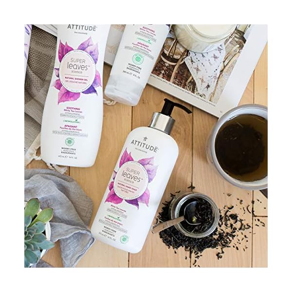 ATTITUDE-Natural-Liquid-Hand-Soap-Hypoallergenic-Biodegradable-Vegan-and-Cruelty-Free-White-Tea-Leaves-473-mL ATTITUDE Hand Soap, Plant and Mineral-Based Ingredients, Vegan Personal Care and Beauty Products, White Tea Leaves, 473…