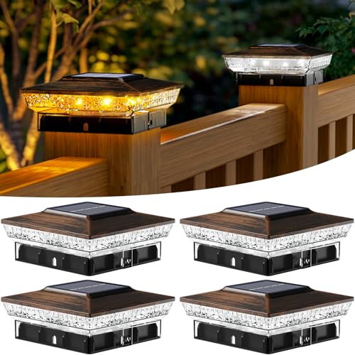 Solar Post Cap Lights 2 Color Modes