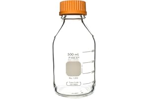 PYREX 500mL Round Media Storage Bottles, with GL45 Screw Cap, Ea