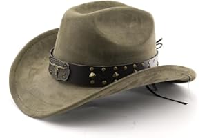 LIDHAY Cowboy Hat for Women Men with Shapeable Wide Brim Western Suede Hat for Cowboys and Cowgirls