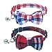 Cute Bowtie Cat Collar Breakaway with Bell 2 Pack Plaid Collar Set for Kitty Puppy Adjustable 7.8-10.2