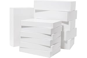 Mefleet 12 Pack Gift Boxes with Lids Assorted Sizes - 6 Large 17" (4" Deep) & 6 Medium 14" (2" Deep) White Shirt Clothes Robe Sweater Box for Wrapping Christmas Presents, Holidays Gift
