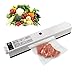 TedGem Vacuum Sealer Food Saver Machine, One Touch Automatic Vacuum Sealing System with Starter Kit, 15 Pcs Antibacterial Food Sealer Bags, LED Seal Indicator Lights, White