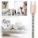 USB Type C Cable USB C Charger to USB Cord 2Pack 6Ft Gold, Charging Nylon Braided Long Cable For Samsung Galaxy Note 8 S8 plus, MacBook,Google Pixel XL,Nintendo Switch,LG G6,Huawei P9 by Ambet