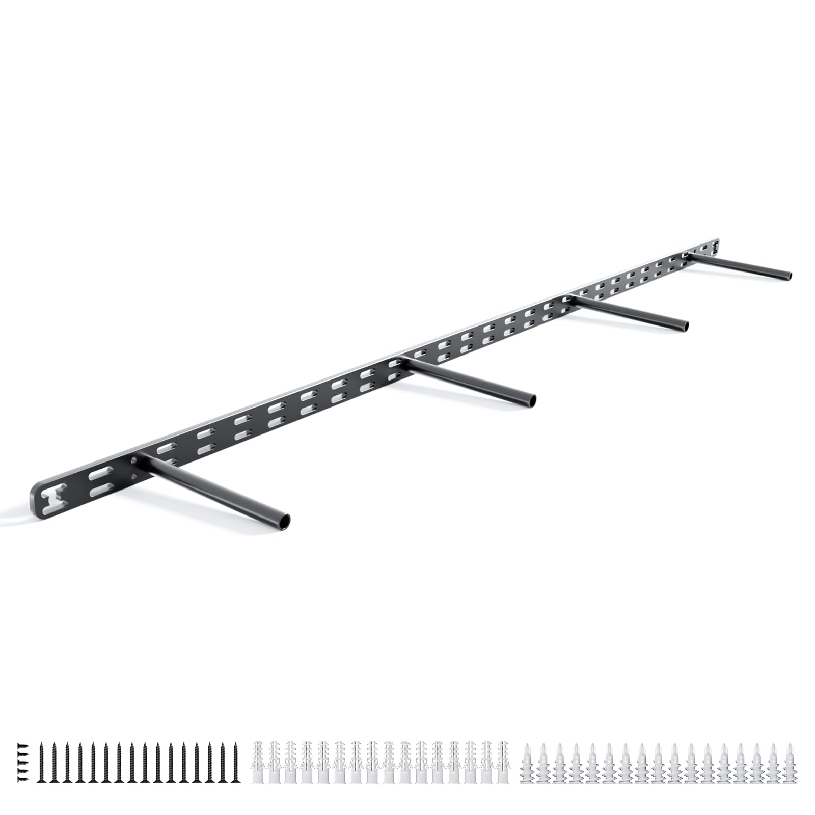 Photo 1 of 1pc Floating Shelf Bracket Heavy Duty,Decorative Floating Shelf Hardware Hidden Black Metal Fireplace Mantel Brackets (43"X4"X1.0" Without Tools)