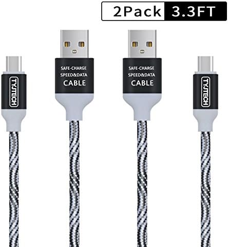 USB Type C Cable,TYJTECH 2-Pack 3.3FT/1M USB Type C (USB-C) to Type A (USB-A) Data Sync Charging Cable for the New MacBook, Lumia 950/950xl, Nexus 5x/6p, ChromeBook Pixel and More (Black)