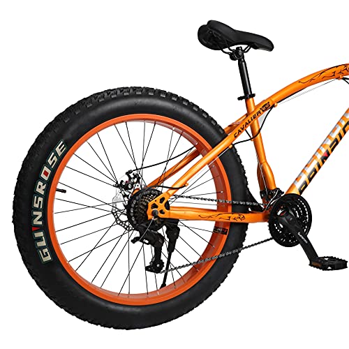Gunsrose Mens Fat Tire Bike, 26 Inch 21 Speed Mountain Bike, 4 Inch