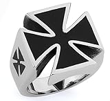 Stainless Steel Iron Cross Ring (Available in Sizes 10 to 14) size 14