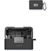 Case for DJI Mic Mini Wireless Omnidirectional Microphone System 2024 New,WUNIAK Soft Silicone Protective Portable Scratch Shock Resistant Shell with Carabiner，Black
