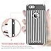 BENTOBEN iPhone 6S Case, iPhone 6 Case, 2 in 1 Slim Hybrid Hard PC Cover with Vertical Black White Strips Design Soft TPU Bumper Shockproof Protective Phone Case for iPhone 6/6S 4.7 Inch, Black/Gray