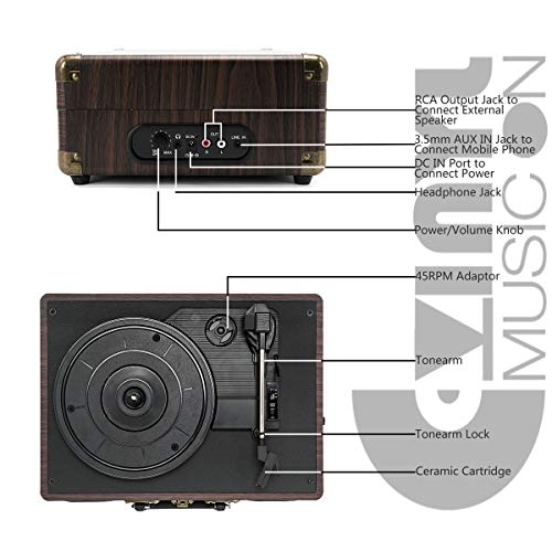 VINYL MUSIC ON Record Players, Turntable with Builtin Speakers