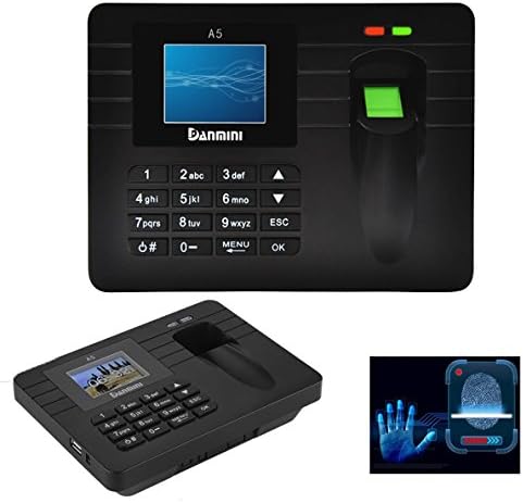 2.4" TFT Attendance Clock Machine Fingerprint Sensor Employee Staff Time Payroll Recorder Colorful Screen Software Free Office Factory Hotel School Use