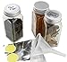 One Dozen 4-Ounce Glass Spice Jars with Shaker/Lift & Pour Inserts & Silver Labels & Silver Metal Lids (12-Pack); Square Bottles Perfect for Any Spice Rack