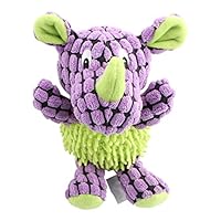 IFOYO Dog Plush Toy, Pet Dog Toy Tough Dog Squeaky Toy Cute Dog Teething Toy for Medium Small Dogs, Rhinoceros