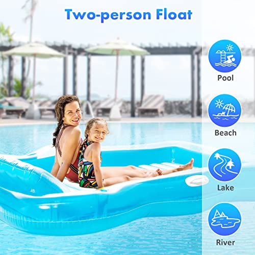 OZULER Pool Floats with Fruit Bowl and Cup Holder, Large Inflatable