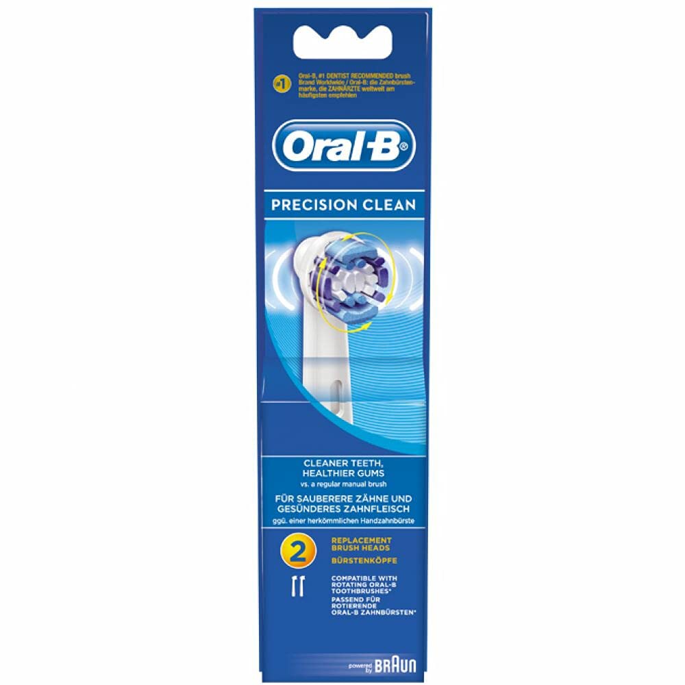 Oral-B PrecisionClean Electric Toothbrush Replacement Heads Powered by Braun - Pack of 2