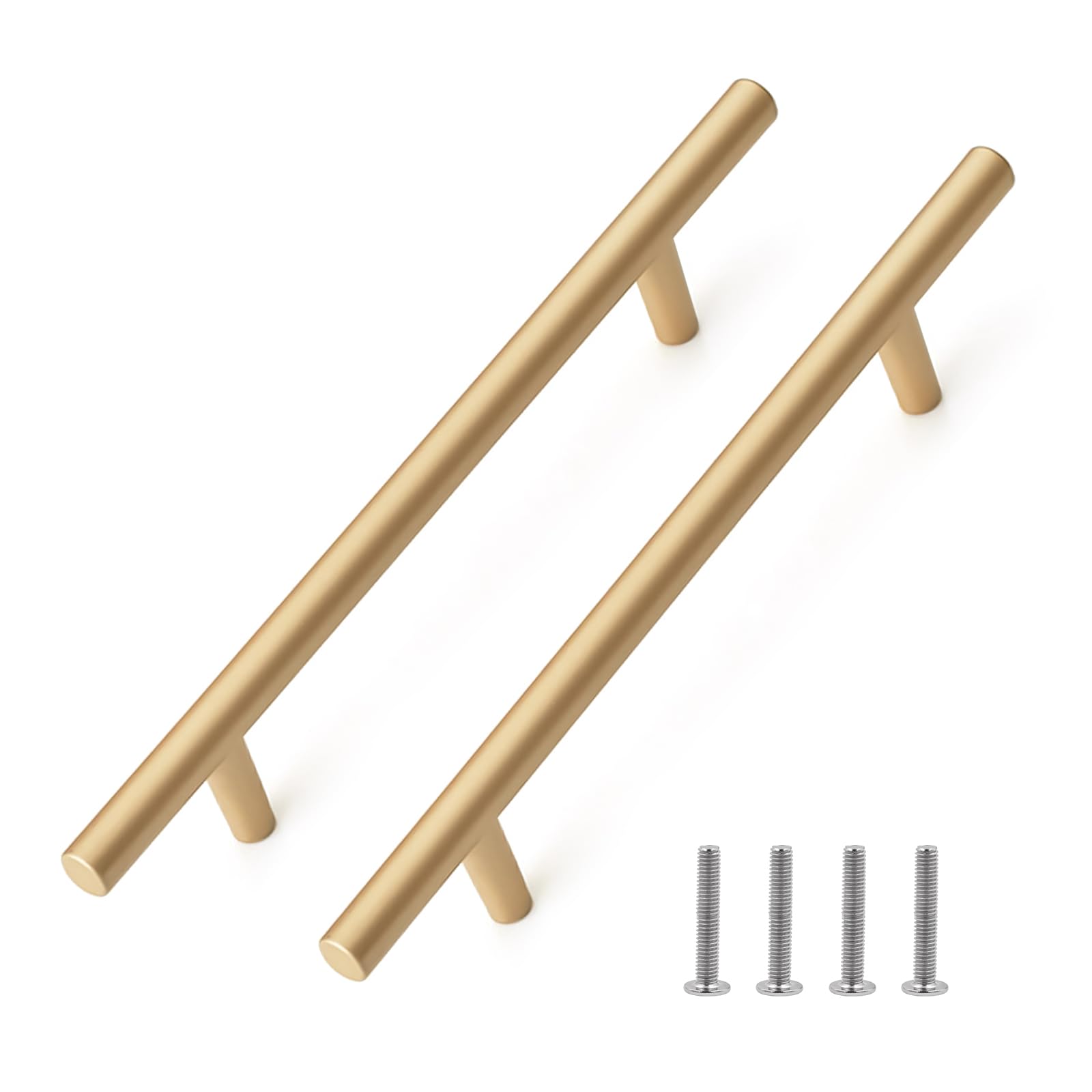 Fatiya 2 Pack 214mm Length Kitchen Cabinet Handles Gold, 160mm Hole Center Aluminium Alloy Cabinet Pulls, Kitchen Hardware Door Pulls for Drawer Dresser Cupboard Wardrobe