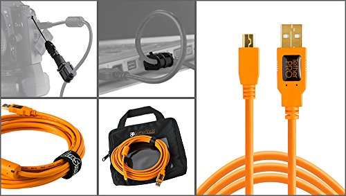 Starter Tethering Kit w/ USB 2.0 Mini-B Cable, 15 feet, Orange