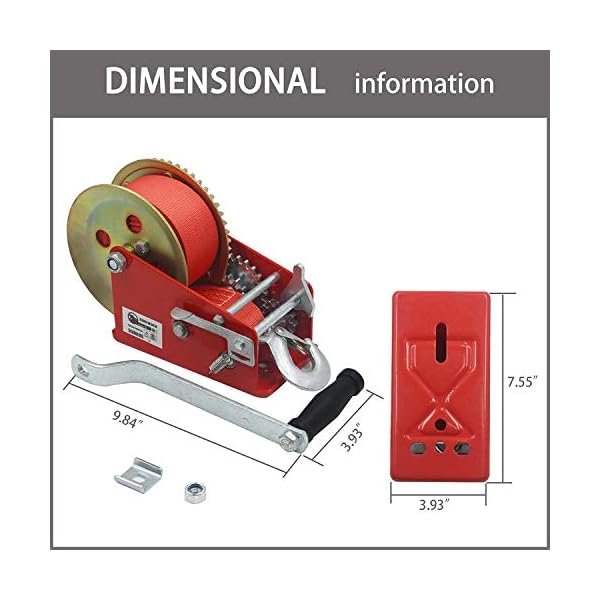 OPENROAD 3500LB Boat Trailer Winch Heavy Duty Hand Winch with 32ft