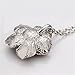 Scheppend Gold Plated Rose Flower Black Paint Rhinestone Crystal Pendant Necklace Thanksgiving Day Gift(Platinum)