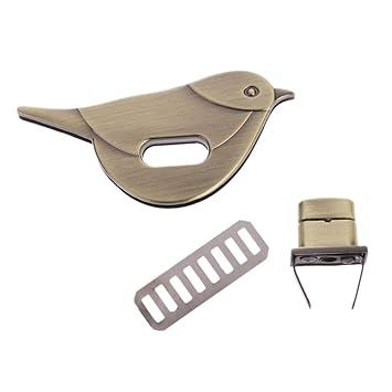 Baiyao 2 Stück Vogelform Metall Mappenschloss Steckschloss für Taschen,Portemonnaie (S) (BZ)