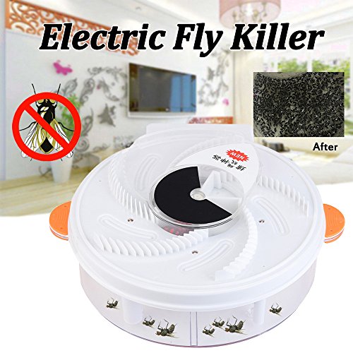 Botrong Autumatic Electric Purple Light Fly Trap USB Recharge Device with Trapping Food (Orange)