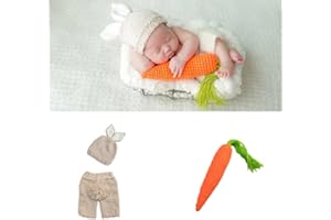 VEDORY Newborn Baby Bunny Rabbit Crochet Knitted Photography Props Newborn Baby Outfits Diaper Costume