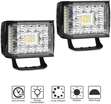 4 Inch LED Light Bar, Rigidhorse 2Pcs 48W LED Light Pods Flood Spot Beam Combo Off Road LED Cubes Spot Flood Combo Work Lights Fog Lights LED Driving Lights for Truck SUV ATV UTV