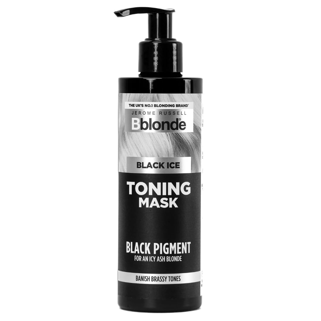 Jerome Russell Bblonde Black Ice Toning Conditioning Mask | Cool Icy Toner Mask for Light Blonde Hair | Sulphate-Free, Nourishing Formula with Intense Black Pigments for Neutralising Brassiness