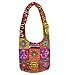 Lungta Boho Bohemian Peace Signs Spiral Patch Sling Crossbody Monk Bag Purse Nepal