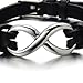 COOLSTEELANDBEYOND Infinity Love Genuine Leather Bracelet for Men and Women Stainless Steel