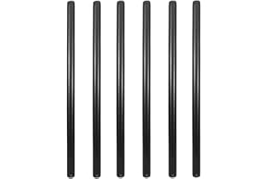 GeilSpace 6 Pack 1/2" × 18" Pre-Cut Black Metal Pipe, Industrial Steel Fits Standard Half Inch Black Threaded Pipes and Fittings - Vintage DIY Industrial Shelving (1/2" × 18", Black)