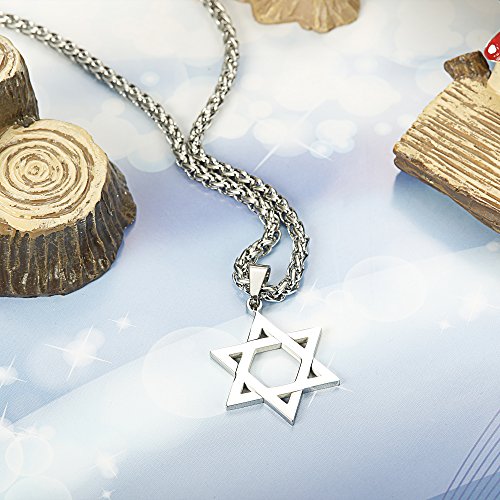 Udalyn Star of David Pendant Necklace Stainless Steel Jewish