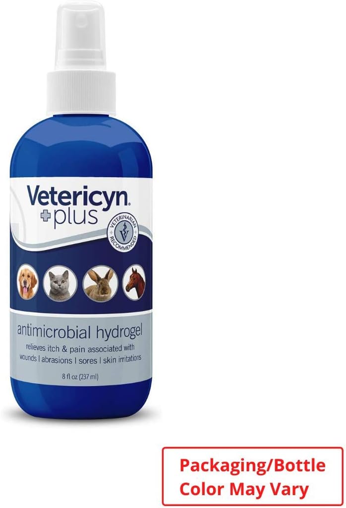 Vetericyn Plus All Animal Antimicrobial Hydrogel. Promotes Healing for Wounds, Post-Surgery Sutures & Irritation. Recommended for Dogs, Cats, Birds & Rabbits. 8 oz. (Packaging/Bottle Color May Vary) : Pet Health Care Supplies : Pet Supplies
