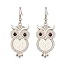 Owl Dangle Earring for Women,Hypoallergenic Rose Gold and Silver Plated Drop Earrings with Shining Crystal (Rose Gold)