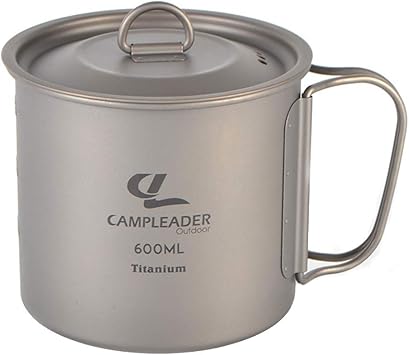 Amazon チタンコップ チタンマグ マグカップ 収納袋付き 250ml 300ml 375ml 450ml 600ml 600ml Campleader マグ シェラカップ