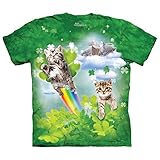 The Mountain Cotton Green Irish Fairy Kitten Novelty Adult T-Shirt (Green)