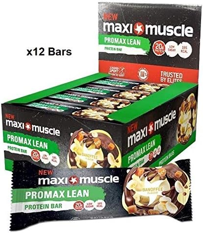 Maxi Muscle Promax Lean Protein Bar Banoffee Flavour 12x55g Bars **Best Before END of September 2019**