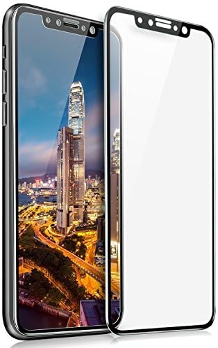 Top quality iPhone X Screen Protector Glass 3D Full Frame Technology Premium Tempered 9H Hardness 2.5D PET Soft Edge Hybrid Super Easy Apply for iPhone 10 / X [Black Edge]