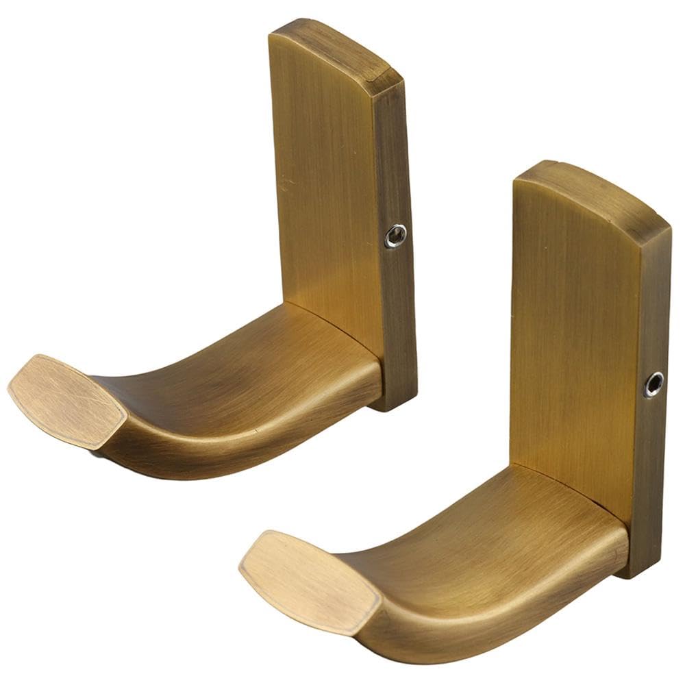 Upluckey Towel Hooks 2 Pack Brass Rustic with Screws Robe Holder Heavy Duty Wall Mounted Towel Hanger