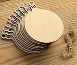 10pcs Wooden Round Bauble Hanging Christmas Tree Blank Decorations Gift Tag Shapes