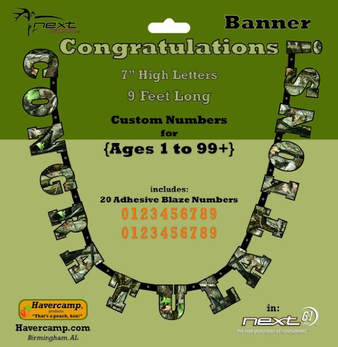 Camo Congratulations Banner Large 7 Cardboard Cutout Letters